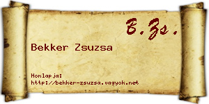 Bekker Zsuzsa névjegykártya